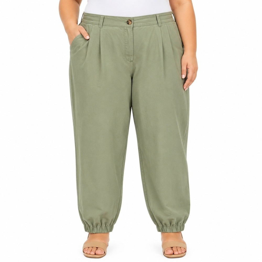 Halara Green Cotton Joggers XL NWT Casual Relaxed Pocket Pants Athleisure